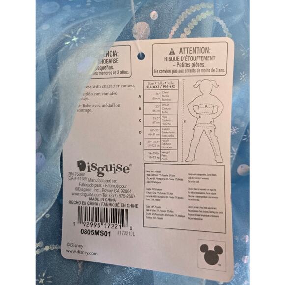 Disney Kids' Cinderella Deluxe Costume Dress Light Blue 7-8 - Picture 7 of 8